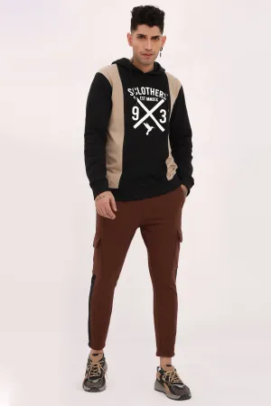 Black & Taupe Graphic Hoodie - W22 - MH0051R